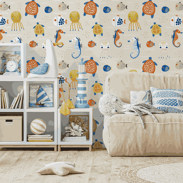 Kids Ocean Wallpaper Removable Peel & Stick